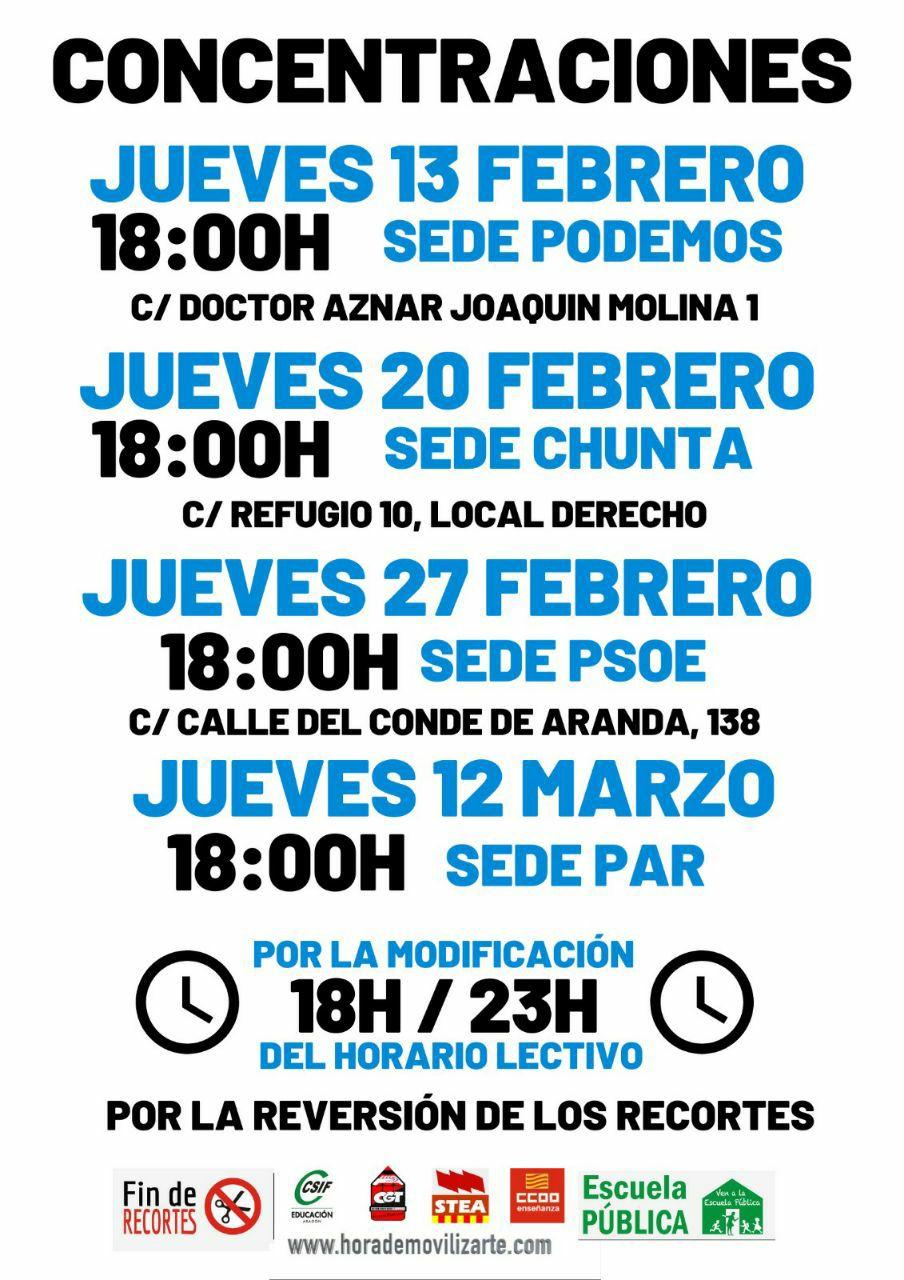Concentraciones por la reversión de los recortes en educación