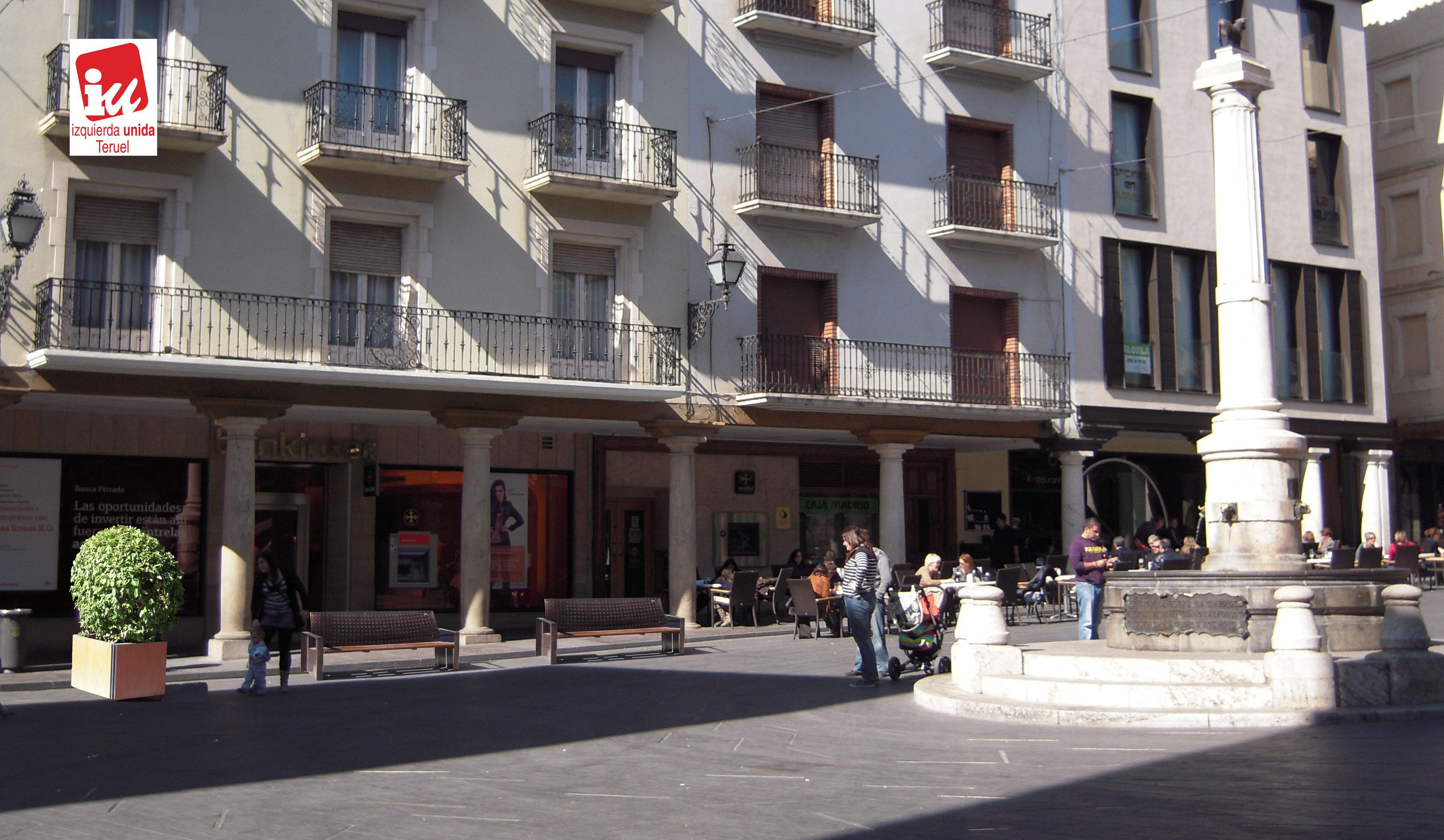 El Ayuntamiento de Teruel acepta las propuestas de IU sobre arbolado y bancos en el Torico