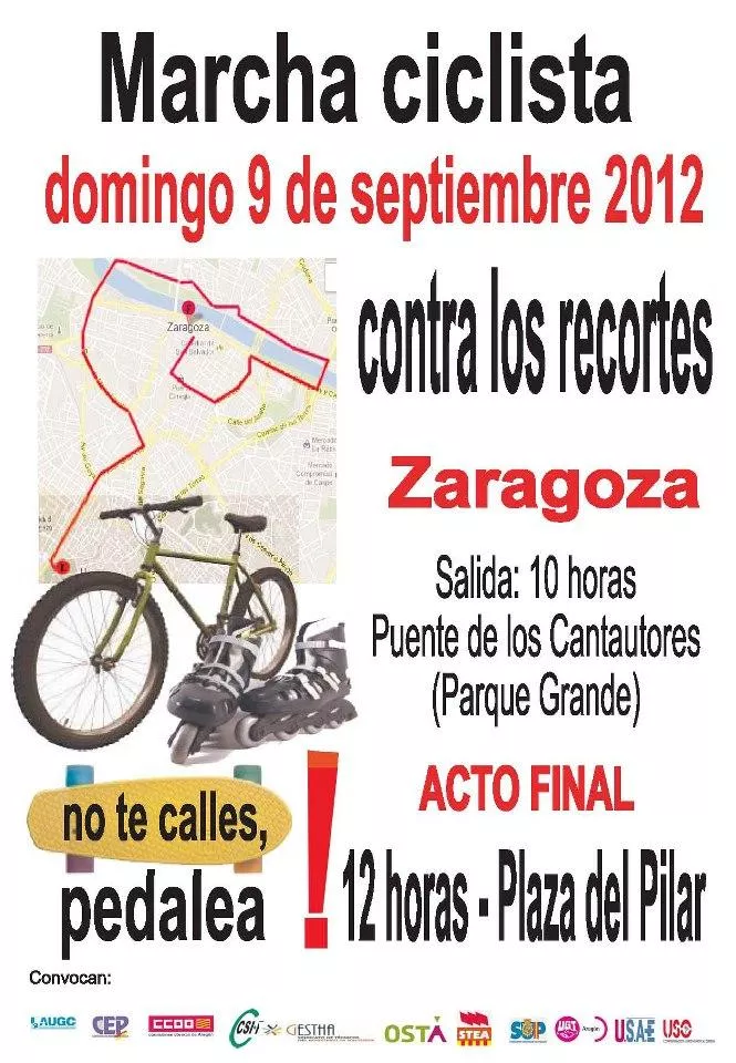 Marcha ciclista contra los recortes
