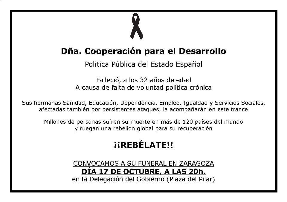 Participamos en la concentración en por el funeral de las políticas públicas