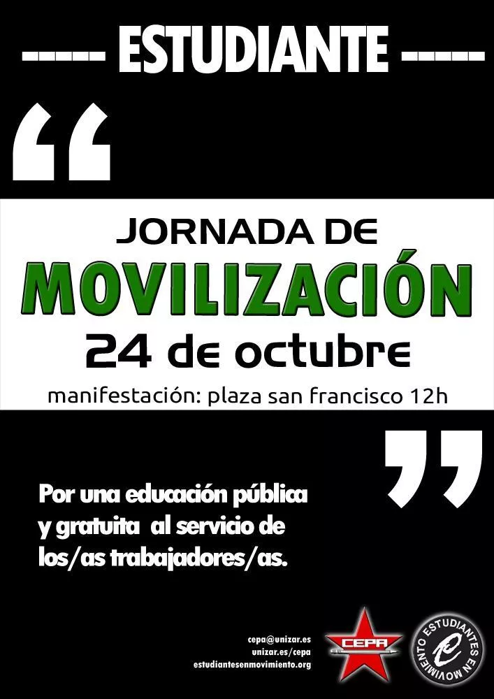 Participamos en la manifestación convocada por CEPA en defensa de una educación pública y gratuita al servicio de los trabajadores/as
