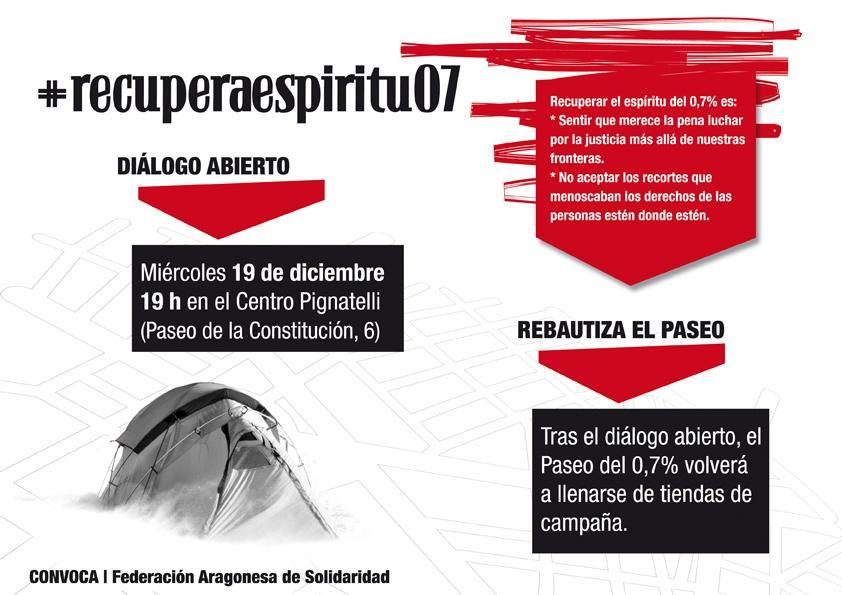 Nos adherimos al llamamiento para recuperar el “espíritu” del 0’7%