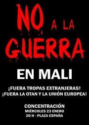 Participamos en la concentración contra la guerra en Mali convocada hoy en Zaragoza