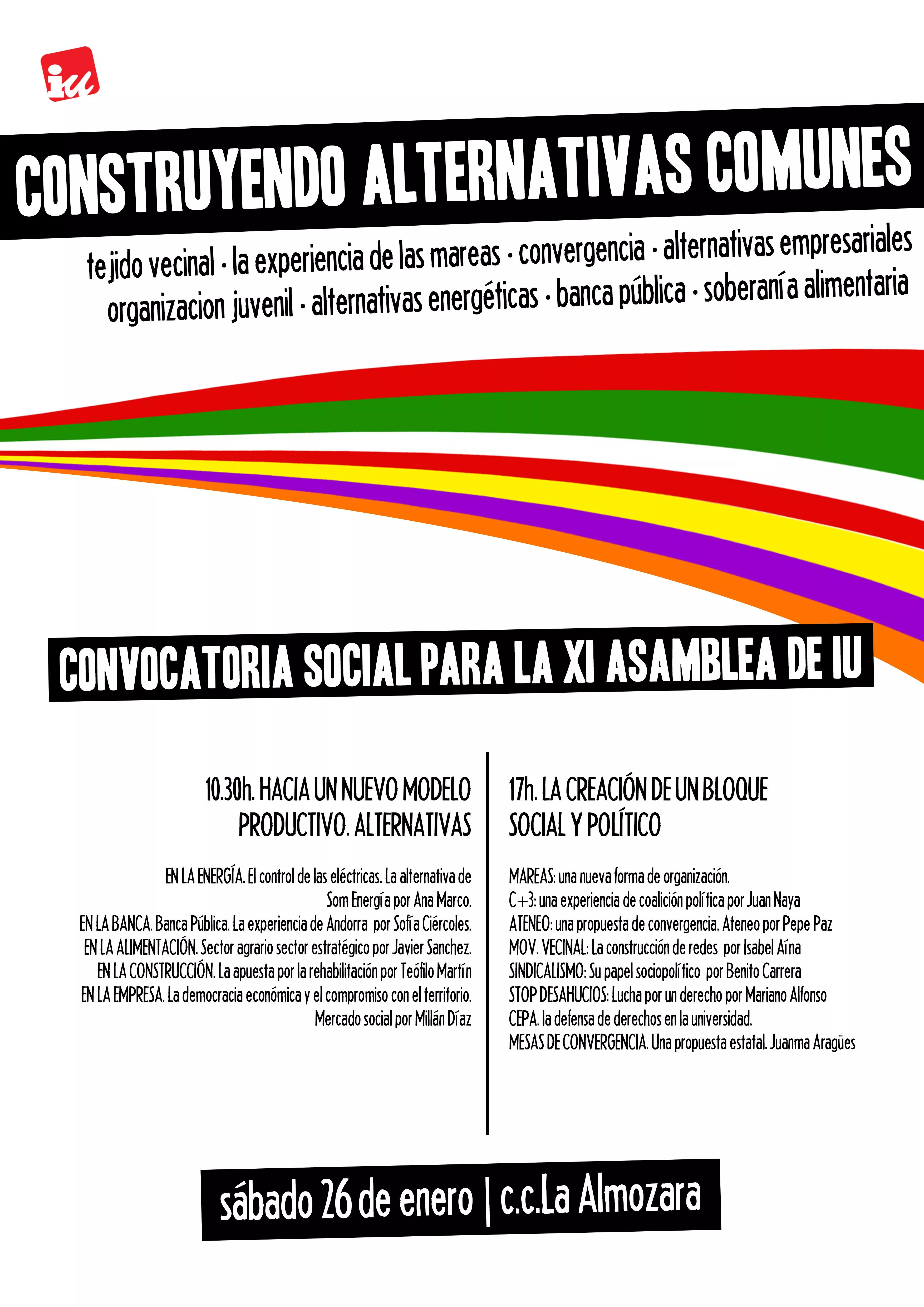 Izquierda Unida de Aragón lanza su XI asamblea con una asamblea abierta al tejido social