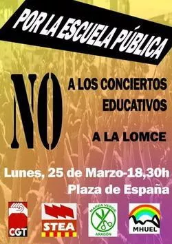 Participamos en la concentración contra los conciertos educativos y la LOMCE
