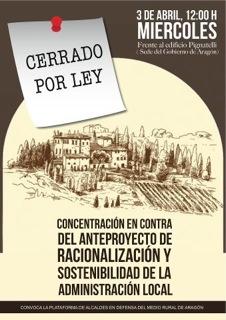 Participamos en la concentración convocada por la plataforma de alcaldes en defensa del medio rural contra la “Ley Anti Ayuntamientos”