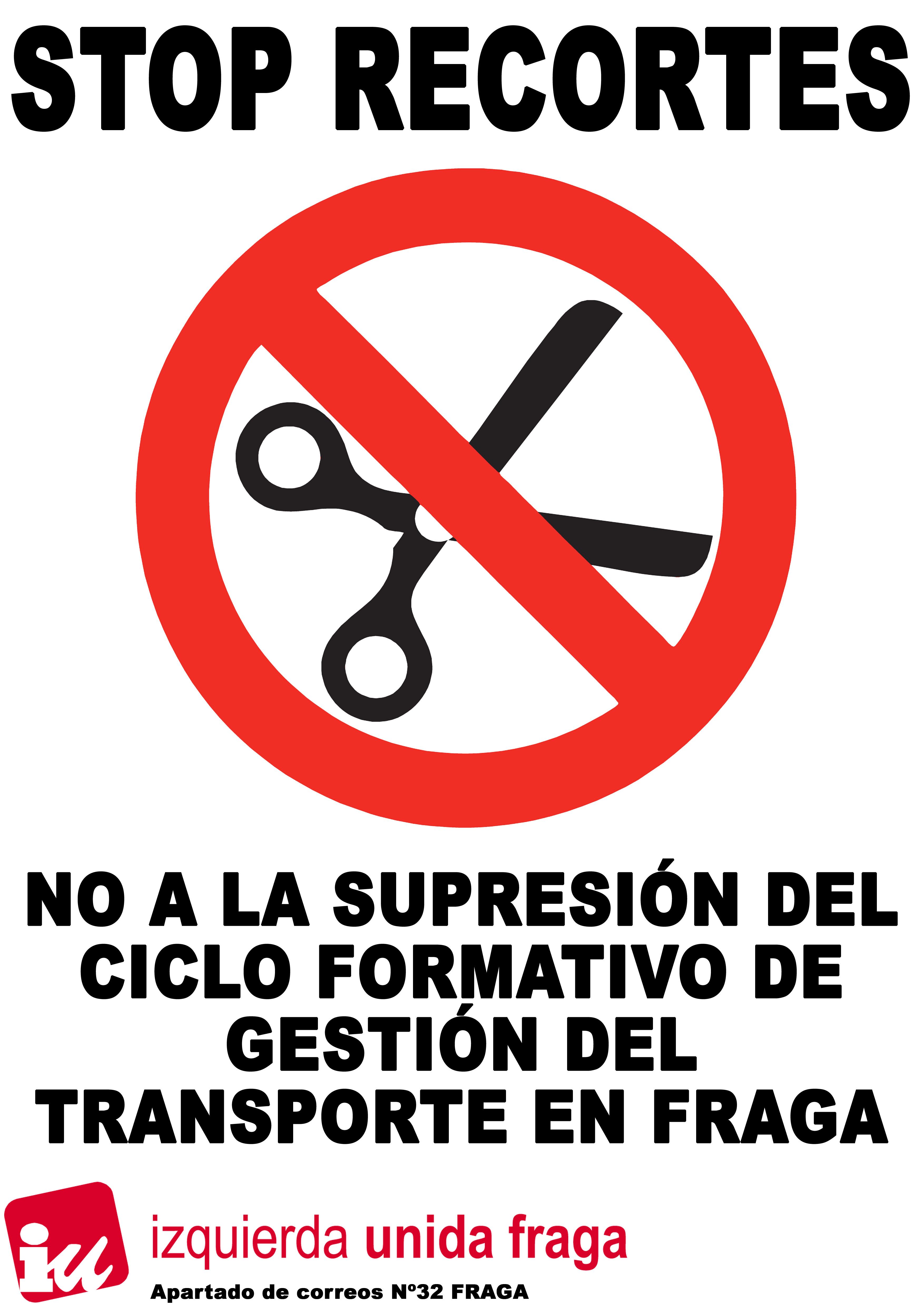 Campaña contra la supresión de ciclos formativos en Fraga