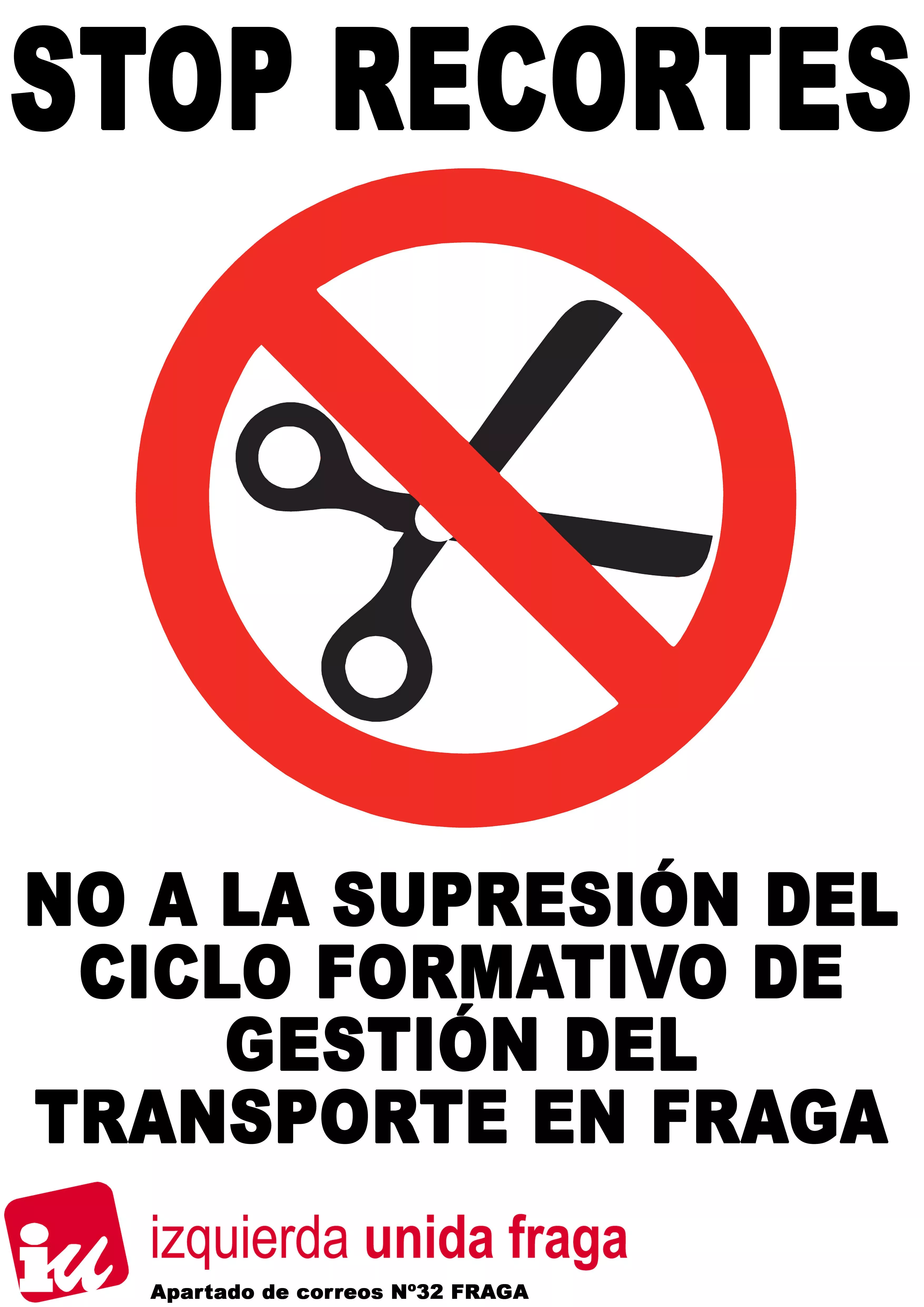 Campaña contra la supresión de ciclos formativos en Fraga
