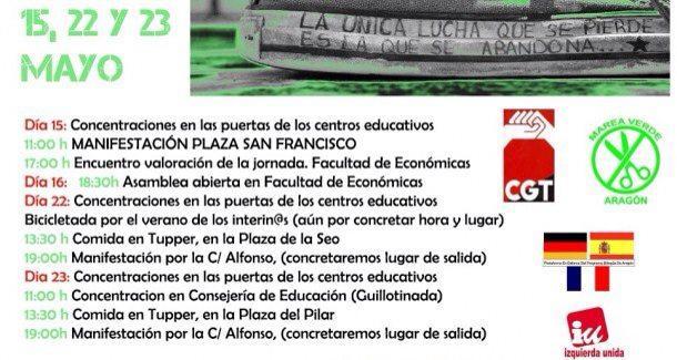 Apoyamos el llamamiento a la huelga contra los recortes en Educación