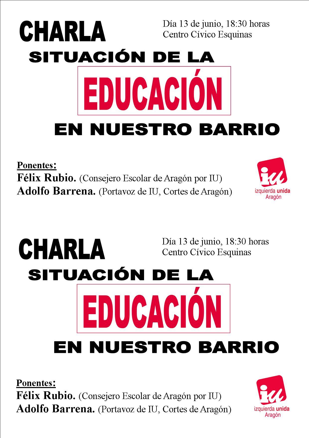 Barrena y Rubio analizarán la situación de la Educación Pública hoy en Delicias
