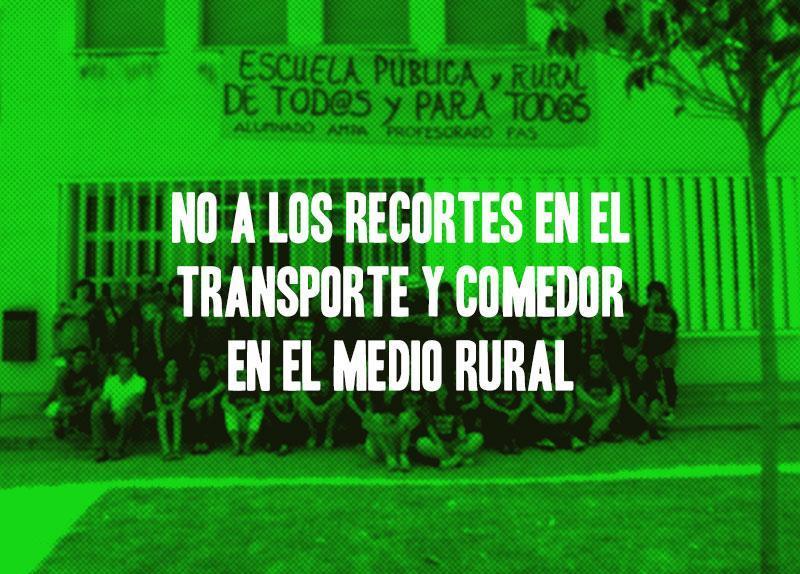 No a los recortes en el transporte y comedor en el medio rural