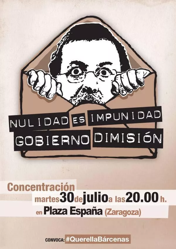 Las organizaciones firmantes de la querella contra Bárcenas convocan la concentración “Nulidad es Impunidad”