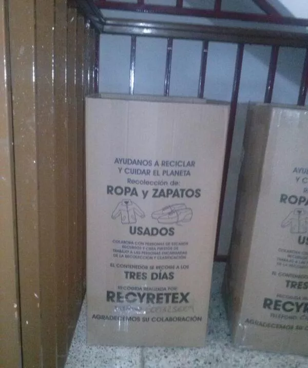 Alertamos de la existencia de una red de recogida de ropa usada con fines dudosos