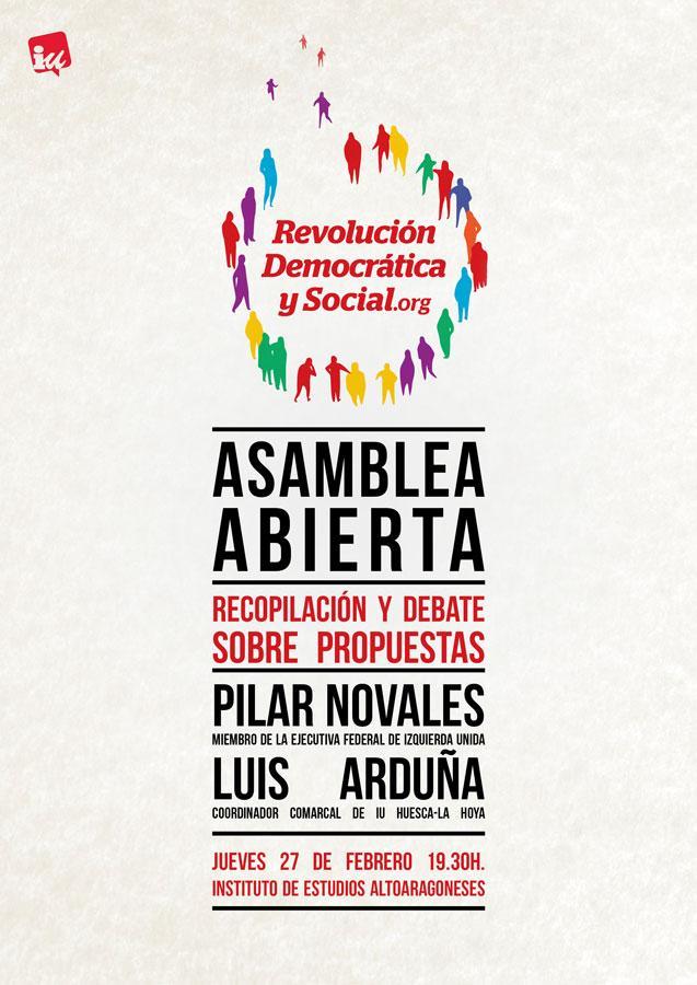 Organizamos en Huesca una Asamblea abierta por una ‘Revolución Democrática y Social’