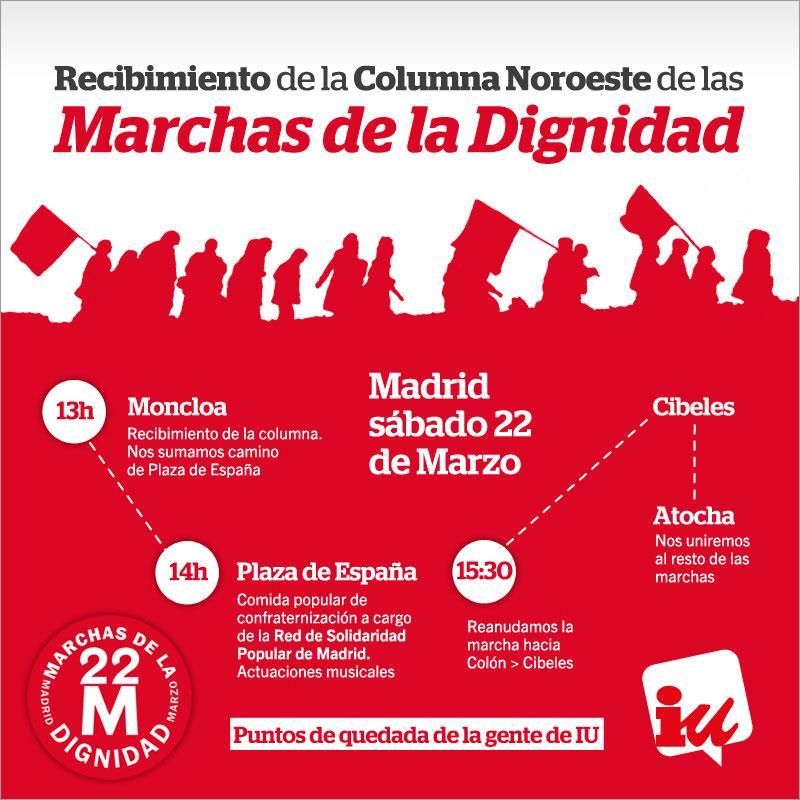 Llamamiento a la participación masiva en la manifestación de las Marchas de la Dignidad