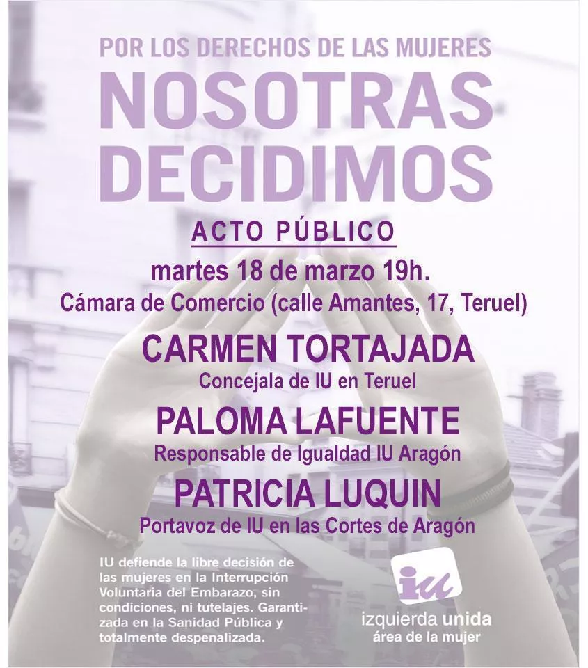 «Nosotras decidimos». Acto público en Teruel