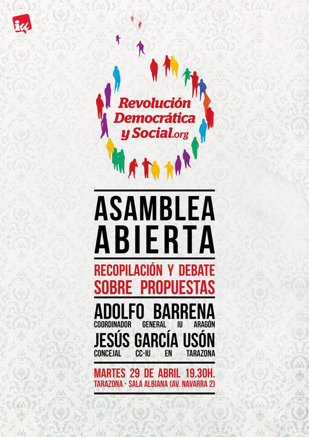 Tarazona acoge una asamblea abierta por una Revolución Democrática y Social