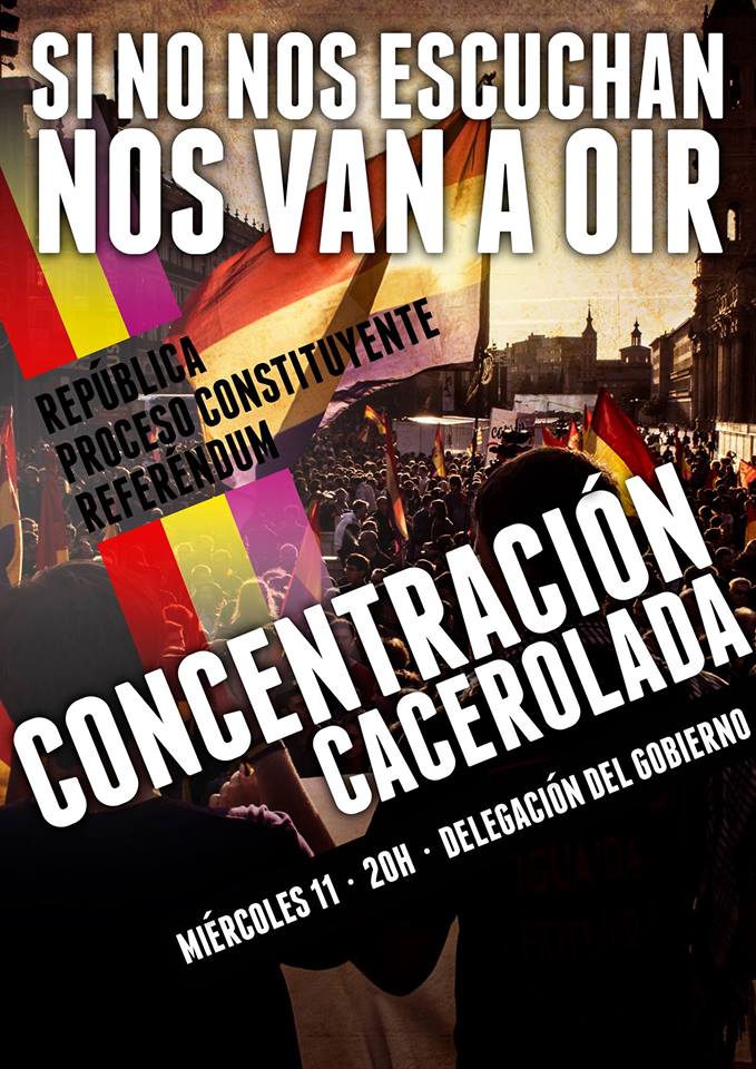 Llamamos a participar en la cacerolada por el derecho a decidir sobre el modelo de Estado