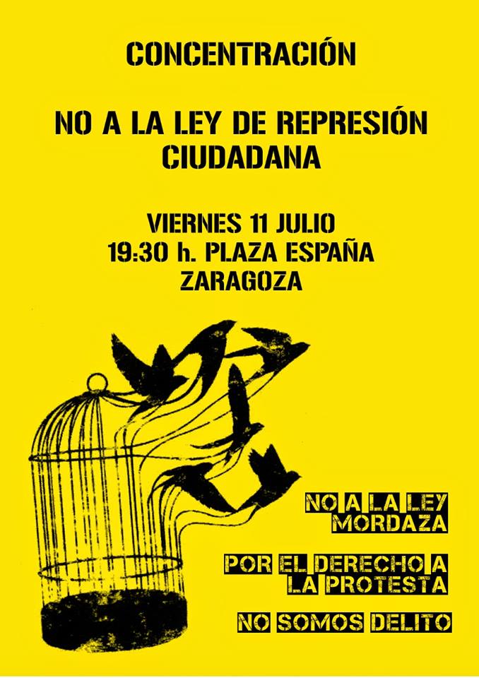 Participamos en la concentración convocada contra la “Ley Mordaza”