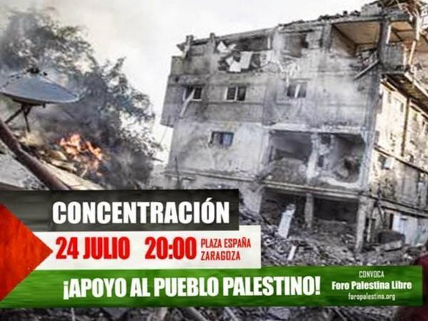 Llamamiento a la participación masiva en la concentración de apoyo a Gaza convocado por el Foro Palestina Libre