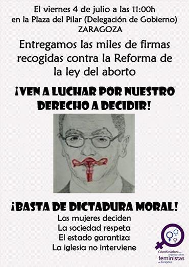 Participamos en la entrega de firmas contra  la modificación de la Ley del Aborto