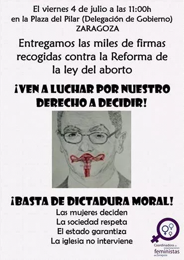 Participamos en la entrega de firmas contra la modificación de la Ley del Aborto