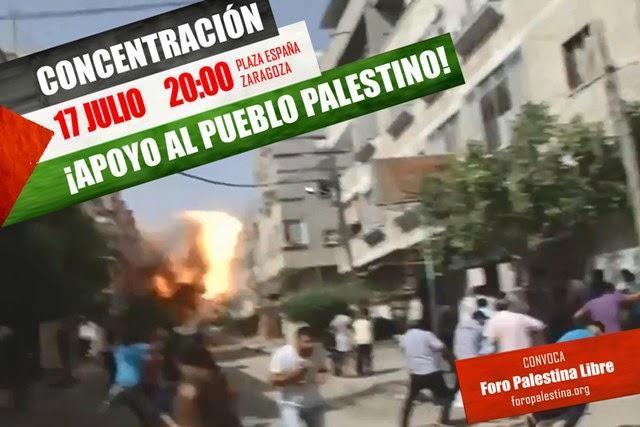 Llamamos a participar en la concentración de apoyo a Gaza convocado por el Foro Palestina Libre