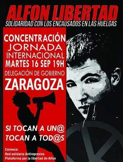 Nos sumamos a la movilización por la libertad de Alfonso Fernández, Alfon