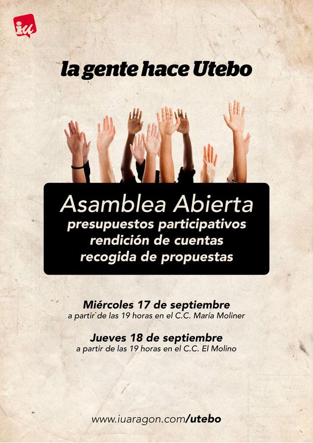 Diseñamos nuestra propuesta de presupuesto para Utebo en asambleas abiertas a la ciudadanía