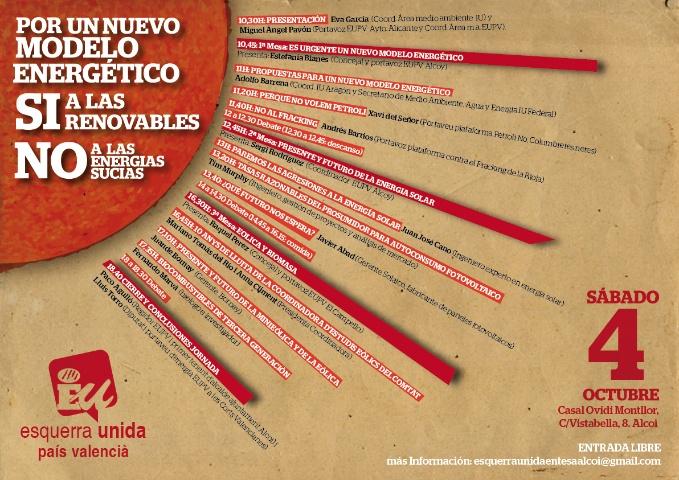 Adolfo Barrena presenta en Alcoi las “Propuestas para un nuevo modelo energético” de IU