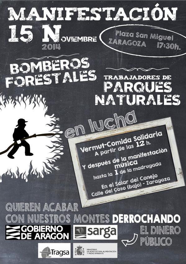 Apoyamos la manifestación del Operativo de Prevención y Extinción de Incendios Forestales y de los Espacios Naturales Protegidos de Aragón