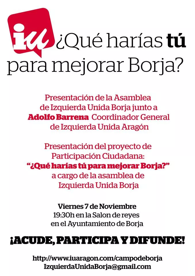 Acto público en Borja para presentar la nueva asamblea y un proyecto de participación ciudadana