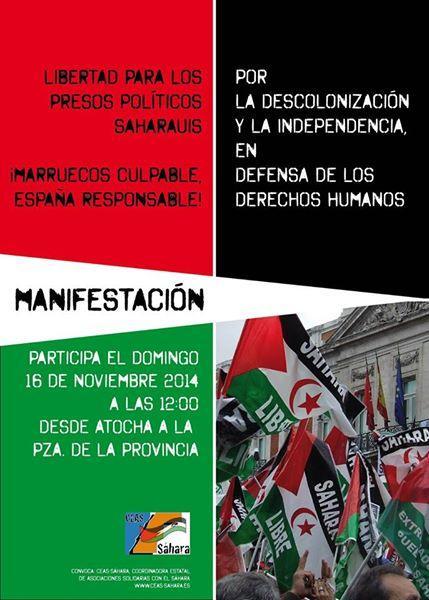 Participamos en la manifestación estatal de apoyo al Pueblo Saharaui en Madrid