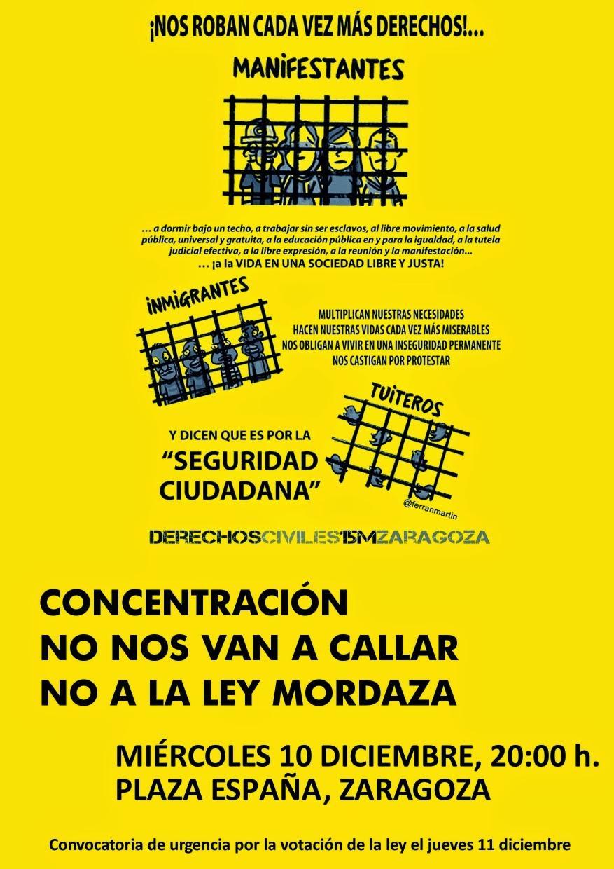 Apoyamos la concentración contra la Ley Mordaza