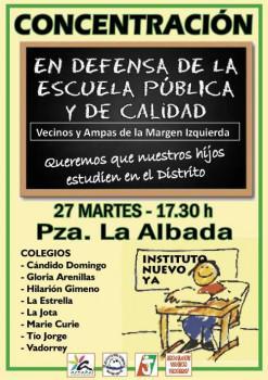 Participamos en la concentración contra los criterios de adscripción del alumnado y por la construcción de nuevos institutos