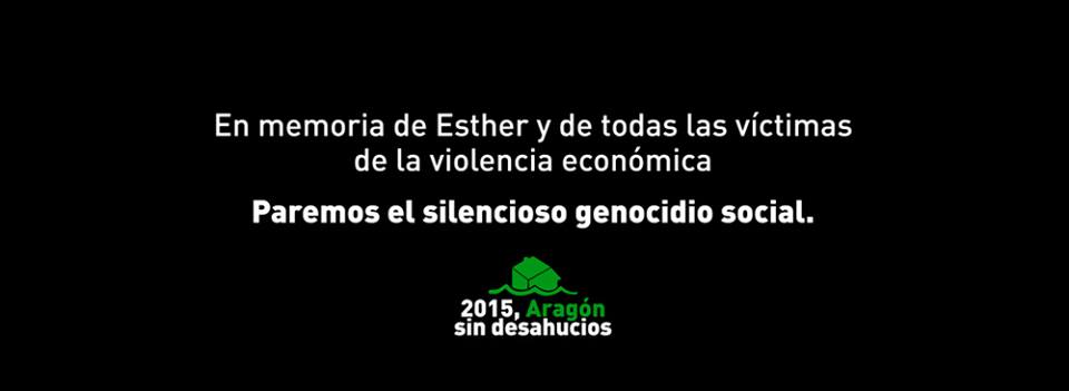 Participamos en la concentración en memoria de Esther, la última víctima del drama de los desahucios en Zaragoza