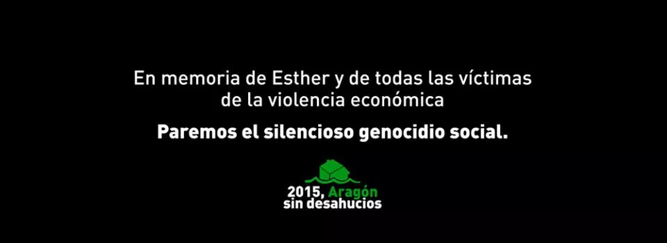 Participamos en la concentración en memoria de Esther, la última víctima del drama de los desahucios en Zaragoza