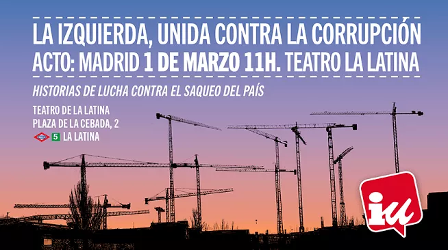 Alonso expondrá en el acto de IU contra la corrupción los casos más graves y que más ha combatido la federación aragonesa