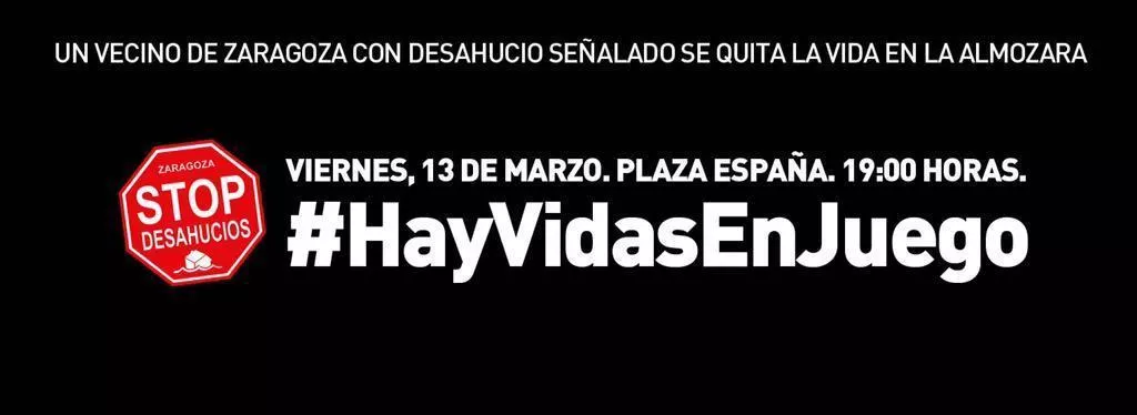 Llamamiento a la participación en la concentración convocada hoy por Stop Desahucios