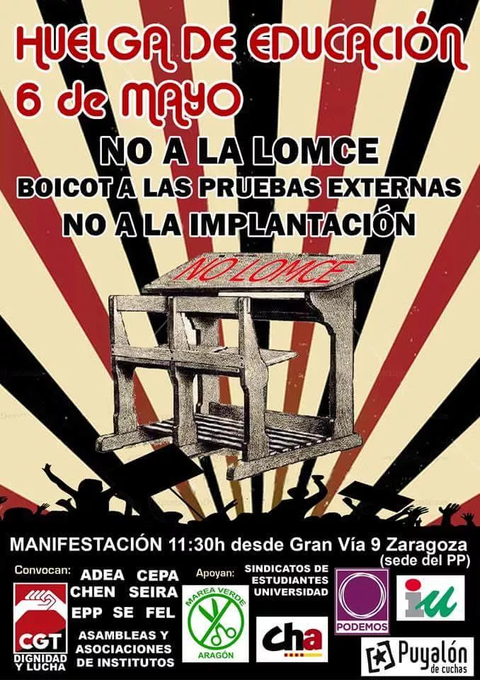 Respaldamos la huelga educativa contra la LOMCE