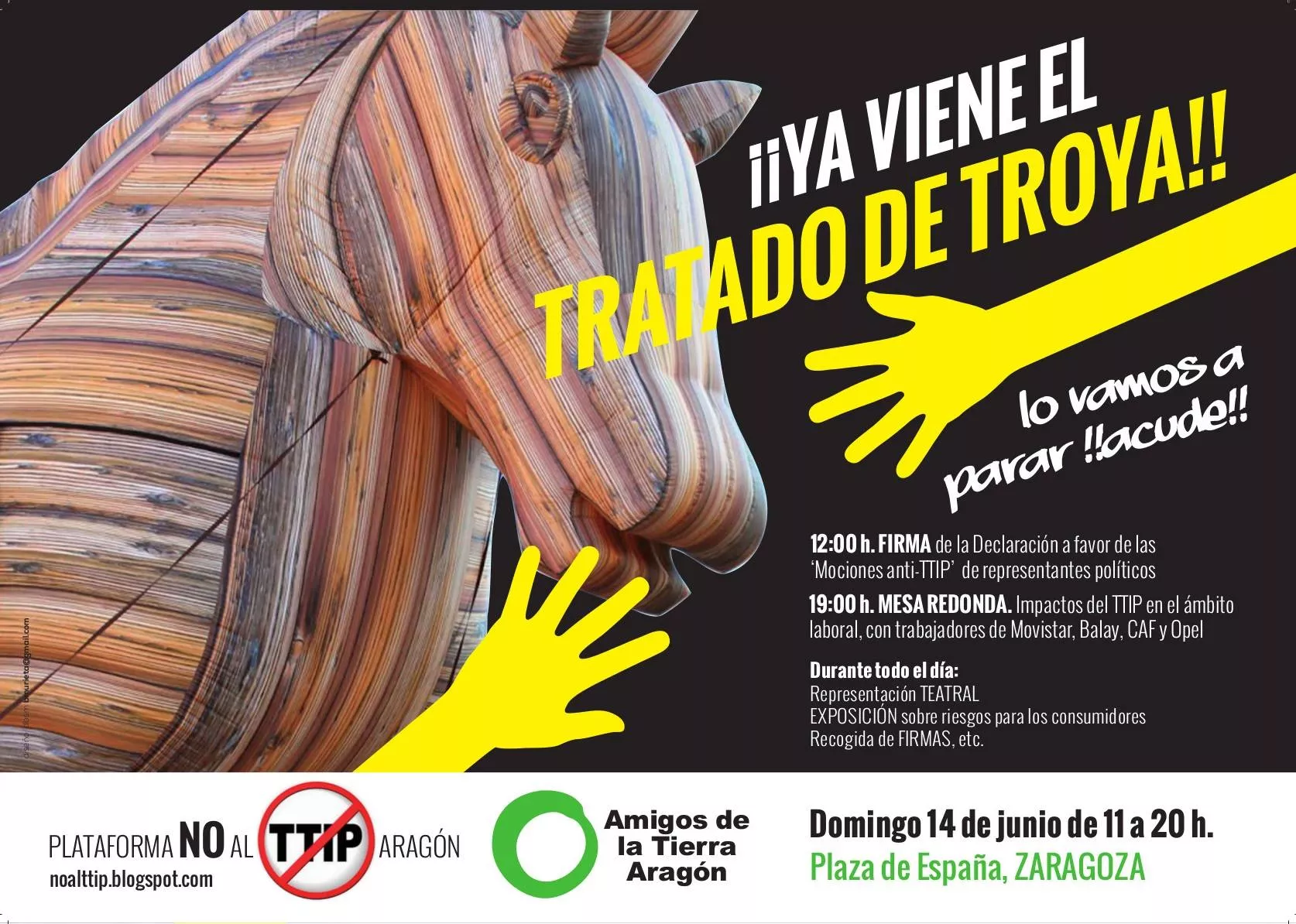 Este domingo, firmaremos la Declaración a favor de las ‘Mociones anti-TTIP’