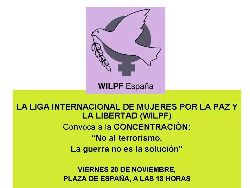 Participamos en la concentración contra la guerra convocada por la Liga Internacional de Mujeres por la Paz y la Libertad