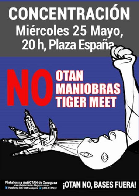 Llamamiento a la participación en la concentración contra la maniobras de la OTAN en Zaragoza