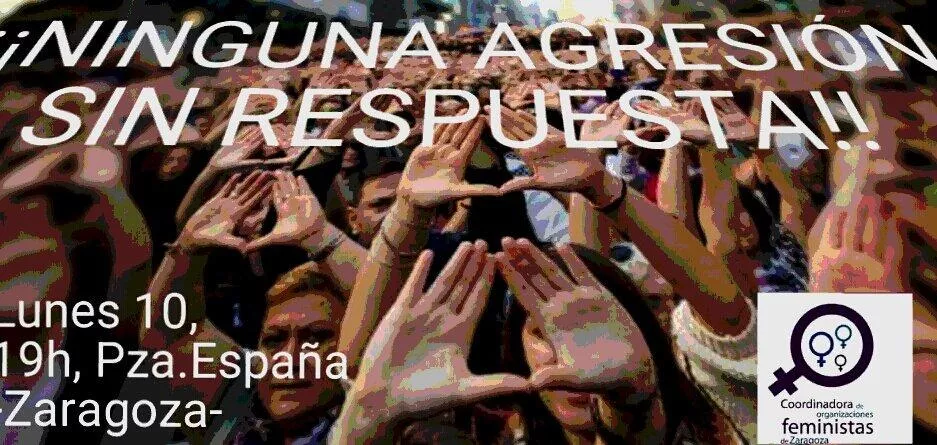 “Ninguna una agresión sin respuesta». Concentración en respuesta a la violación de una mujer en Zaragoza