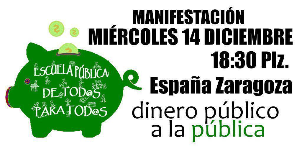 Llamamiento a la participación en la manifestación a favor de la escuela pública