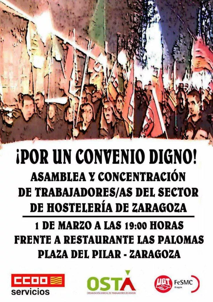 Participamos en la concentración en defensa de un convenio justo para las y los trabajadores del sector de hostelería