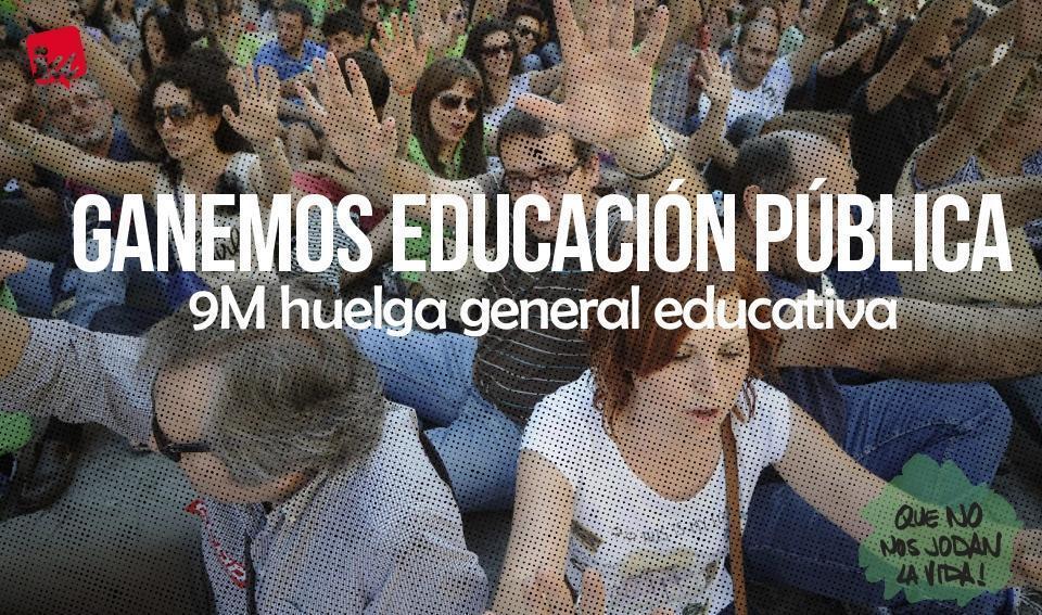 Apoyo a la comunidad educativa que convoca huelga general el próximo 9 de marzo