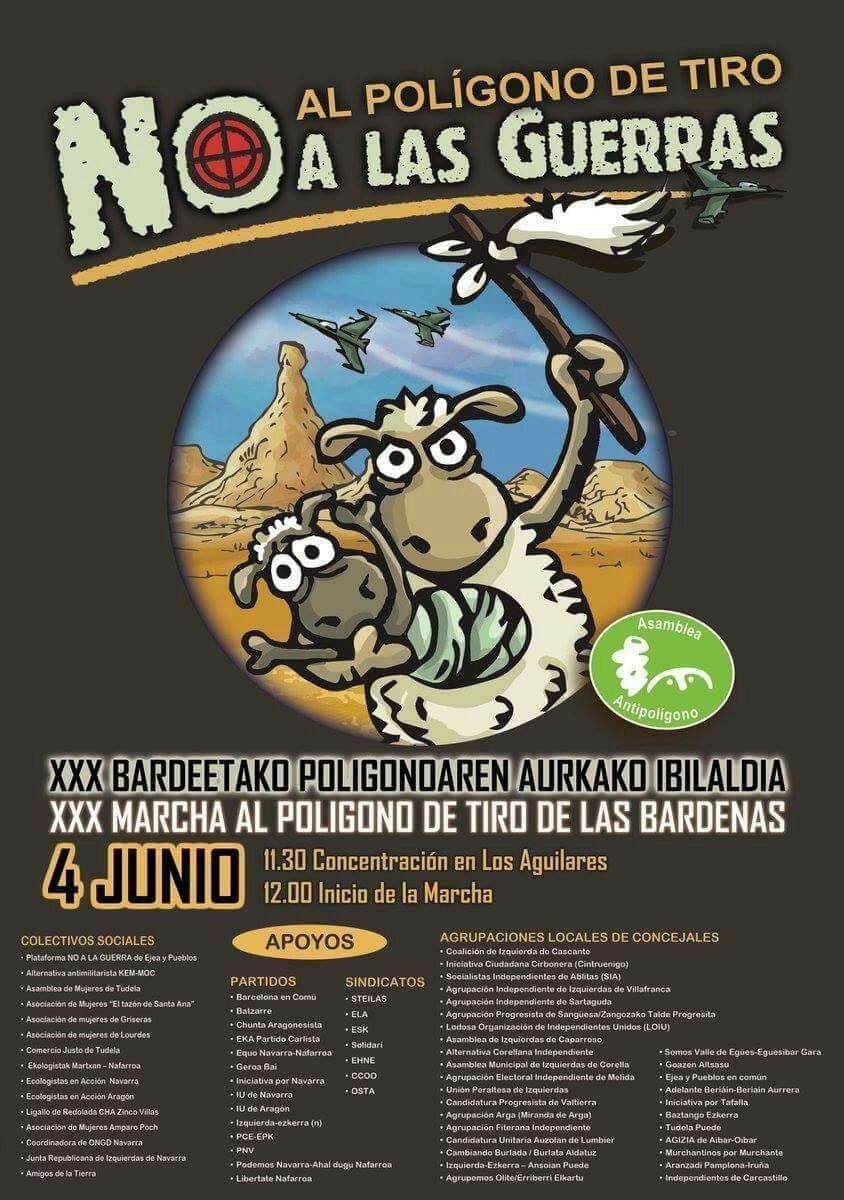 ‘No al polígono de tiro. No a las guerras’. XXX Marcha contra el Polígono de Tiro de las Bardenas