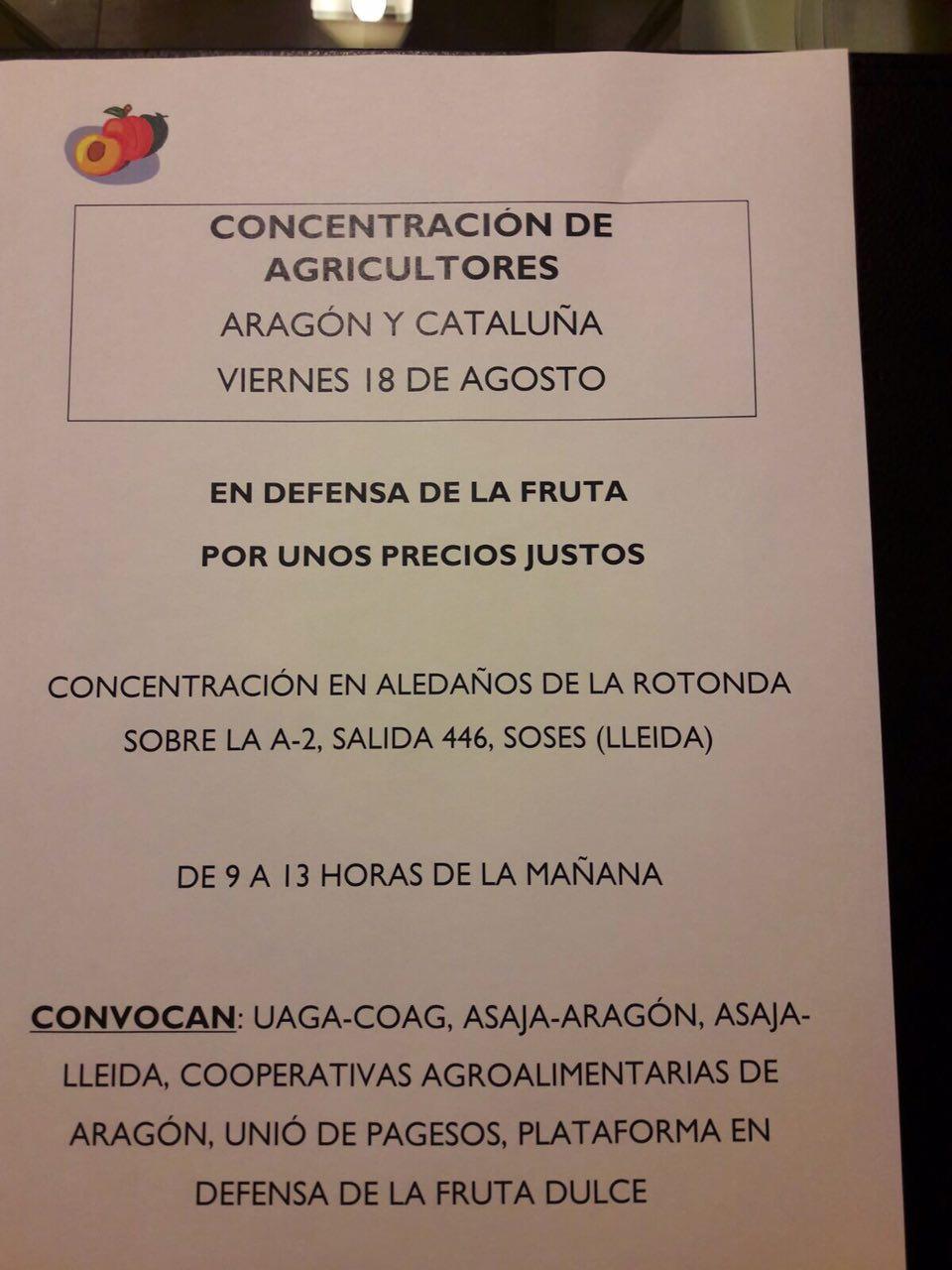 Participamos en las movilizaciones convocadas por sindicatos y cooperativas agrarias ante la crisis de los precios de la fruta