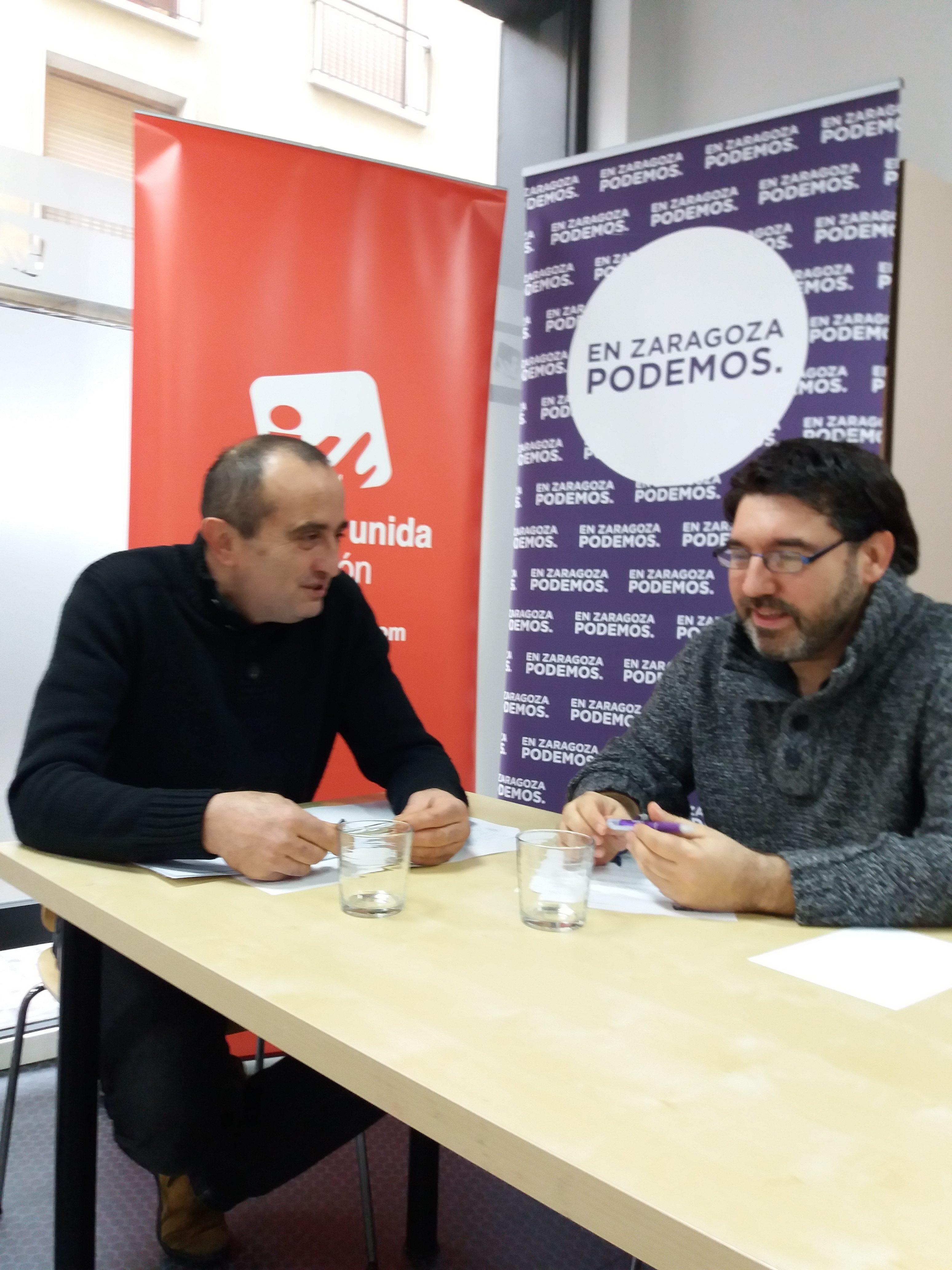 Las direcciones locales de Izquierda Unida y Podemos se reúnen para analizar valorar conjuntamente su trabajo y participación en Zaragoza en Común